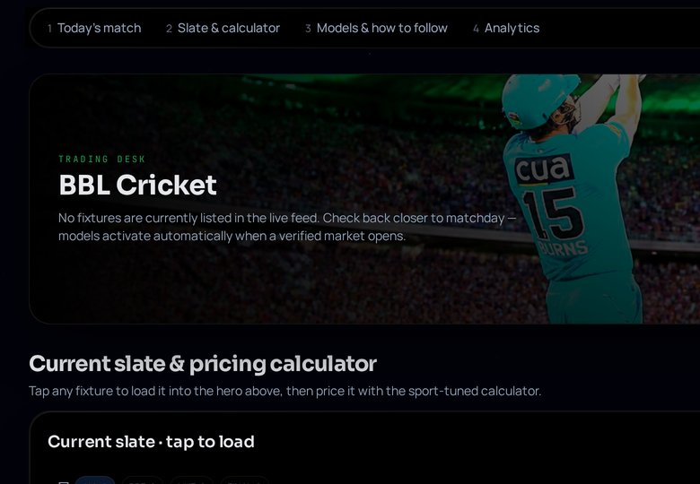BBL Cricket desk preview